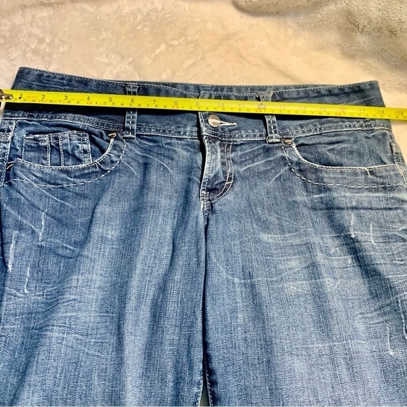 Madison Denim Co Jeans 11/12 Stretch Distressed Cotton Spandex Straight Leg - Picture 12 of 16